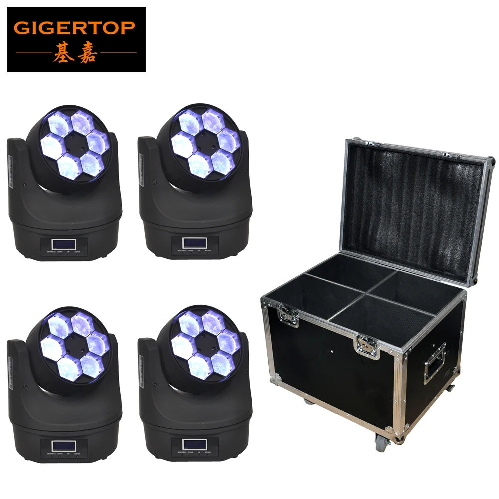 

4IN1 Road Case Pack 6x15W Mini Bee Eye Led Moving Head Beam Light Nightclub Disco Stage Beam Spot Light 2IN1 Function