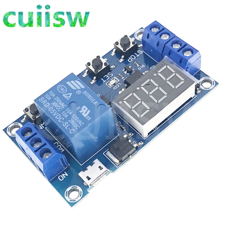 Цифровое реле задержки времени со светодиодный Ной подсветильник кой 5 В 12 24