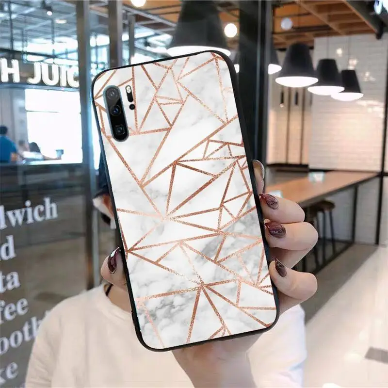 

Geometric Marble Texture Phone Case For Huawei P20 P30 P40 lite Pro P Smart 2019