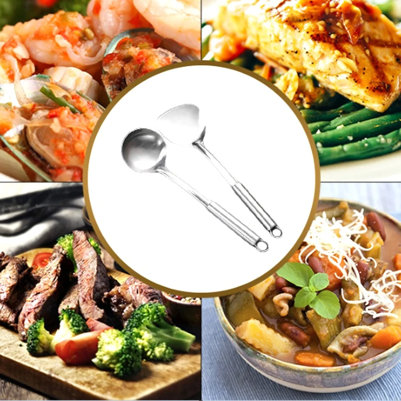 Набор кухонной утвари из 2 предметов прочная лопатка для вока и супа набор ковшей