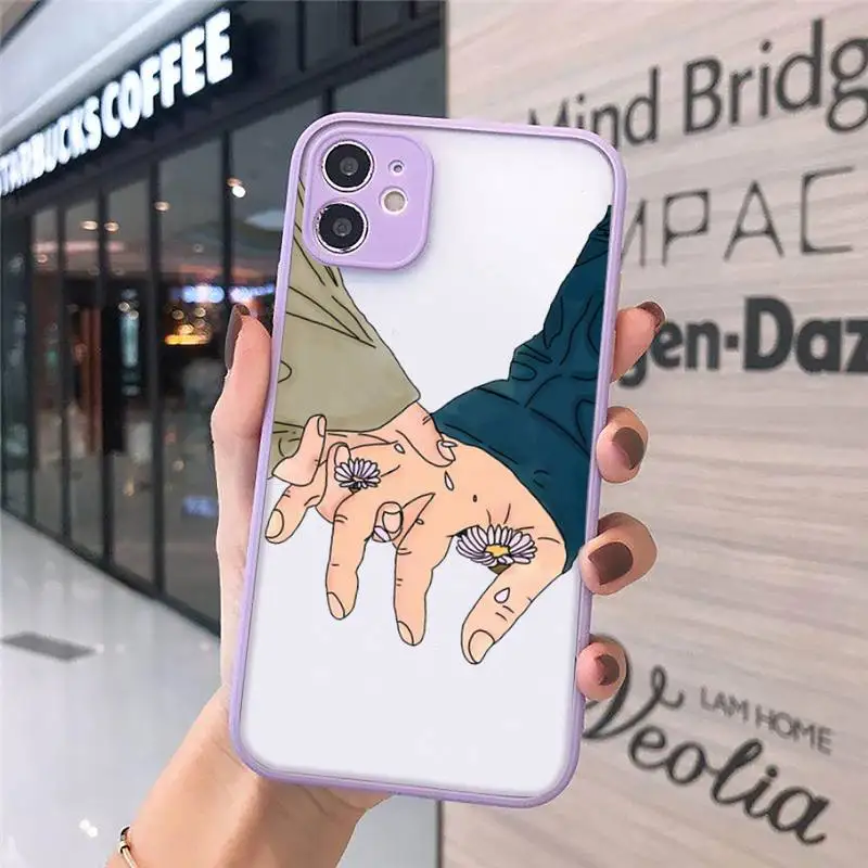 

Finger Art Aesthetic Hand Phone Cases Matte Transparent For iPhone 12 Mini 11 Pro XR XS Max 7 8 Plus