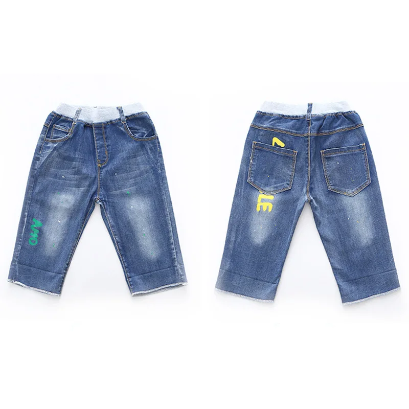 IENENS летние джинсы шорты трусы для мальчиков с Джинсовые укороченные брюки