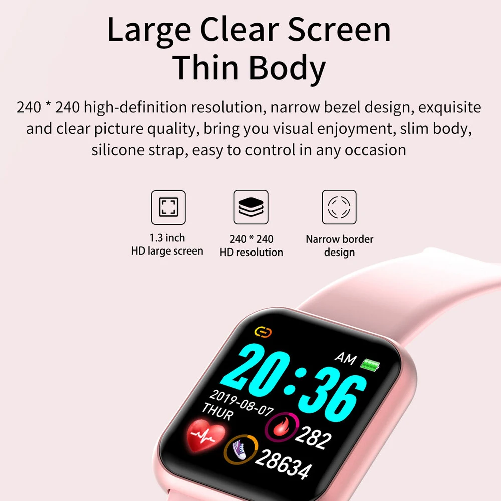 

Smart Watch Fitness-Tracker Blood-Pressure-Monitor Smart Wristband Heart Rate Sports Watches Waterproof Smartwatch for Androi
