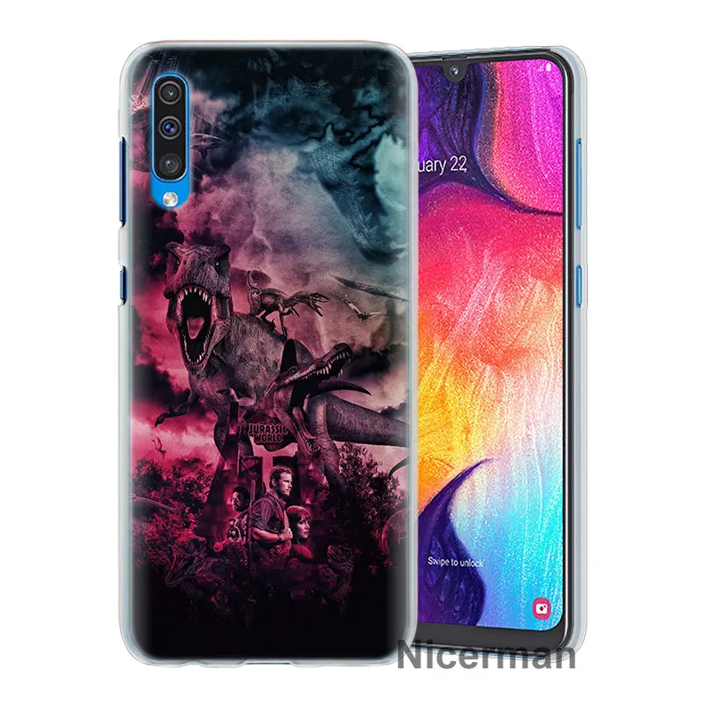 Динозавры юрского периода телефонные чехлы для samsung Galaxy A10 A20e A30 A40 A50 A60 A70 A80 A6 A8+ A7 A9 жесткий чехол из поликарбоната