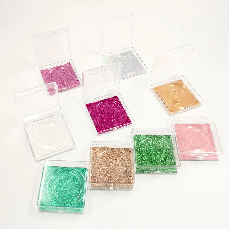 100/pack Eyelash Packaging Box Lash Boxes Packaging Mink Lash Case Acrylic sliding plastic clear Empty case holder tray