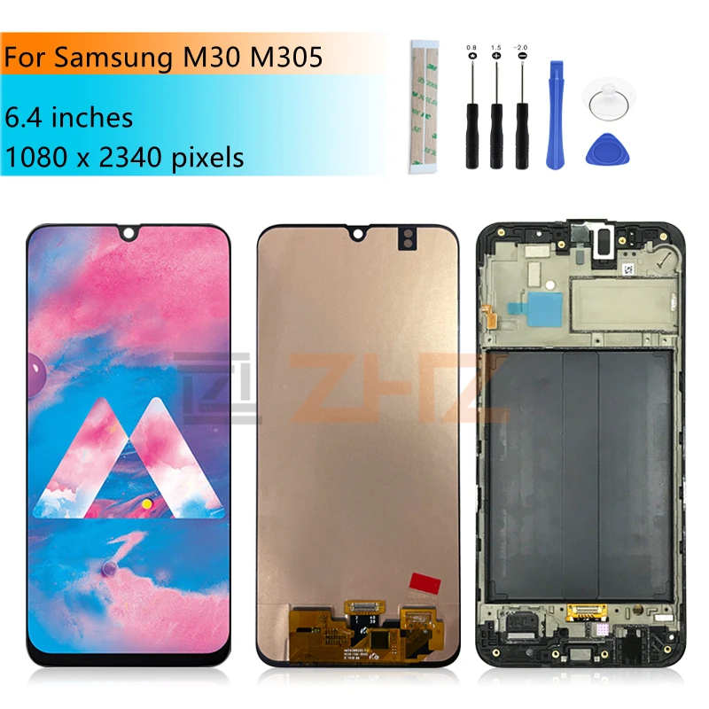 ЖК дисплей для Samsung Galaxy M30 2019 M305 сенсорный экран с дигитайзером в сборе замена 100%
