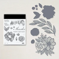flowers clear stamps 2021 new stamps and dies stencils for decoration metal die cutters for scrapbookingstamping arts
