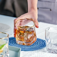 special shaped glass depicting golden border water glass whiskey wine glass creative household juice glass beverage cup milk cup