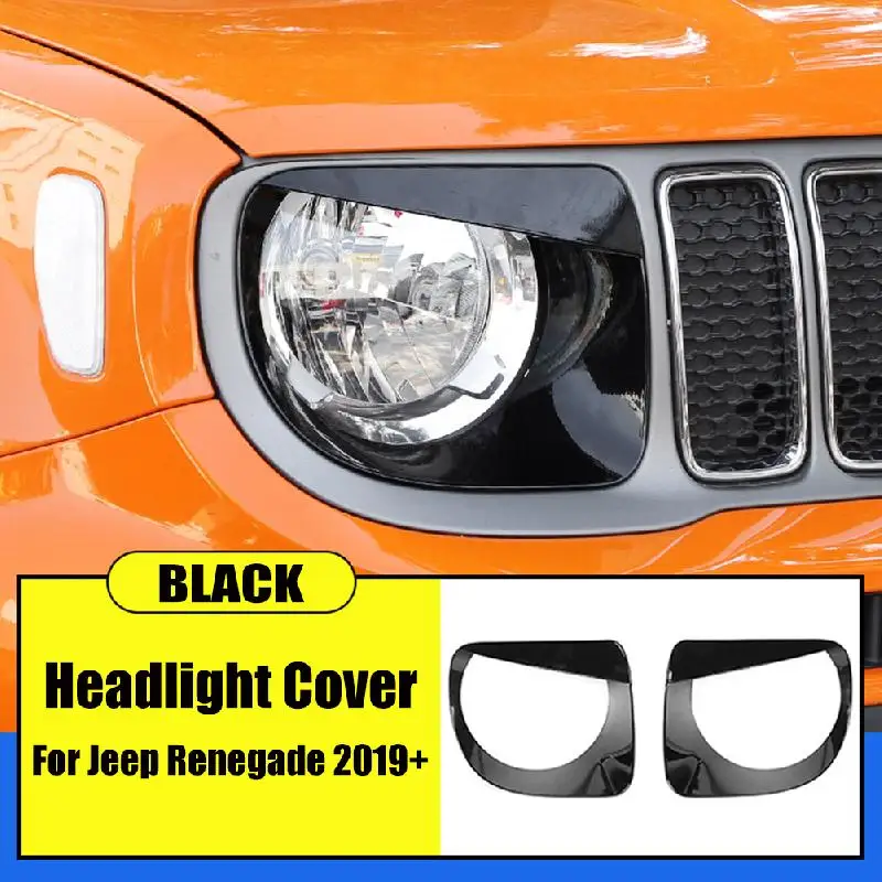 Черный Безель передний светильник головной лампа Angry Eyes накладка ABS для Jeep Renegade 2019
