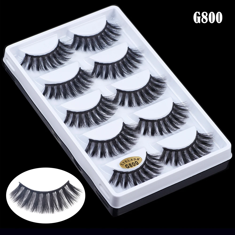 

BUENAS 50 Pairs New Lashes 5D Hotsell Faux Minkfur Eyelashes Cotton Band Full Strip Eyelash Extensions Soft Thick 3D Lash G800