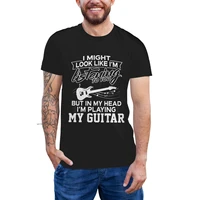electric guitar tshirts in my head i am playing my guitar t shirt cotton short sleeves tee shirt tshirt