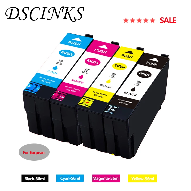 

Европейские чернильные картриджи E40D1 E40D2 E40D3 E40D4 с чернилами BK 66 мл C M Y 56 мл пигментные чернила для Epson SureColor T3100 T5100