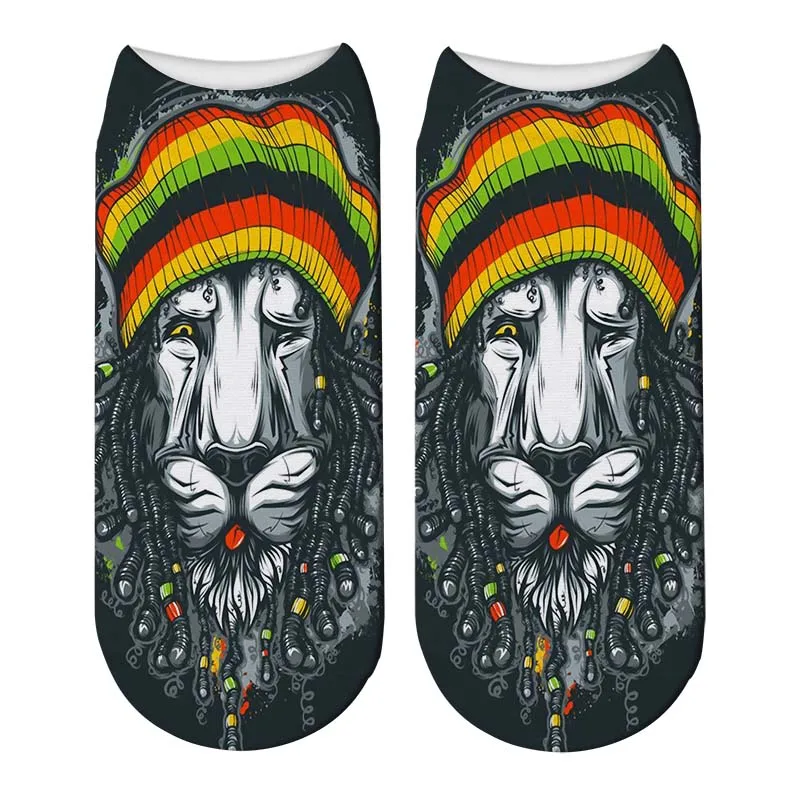 Модный рисунок животных из мультфильмов короткие носки женские Харадзюку милый