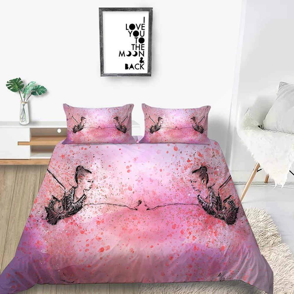 

Ballet Dancer Bedding Set King Artistic Romantic Watercolour Duvet Cover Girls Queen Twin Full Single Double Soft Bed Set
