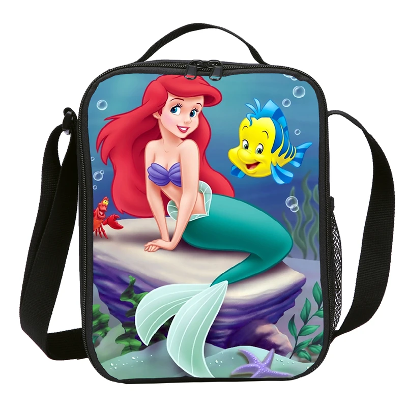 

Малый мешок обеда для детей носки для девочек и мальчиков; Милые тапочки в виде персонажа аниме «Русалочка» 3D печатанная упаковка утепленна...