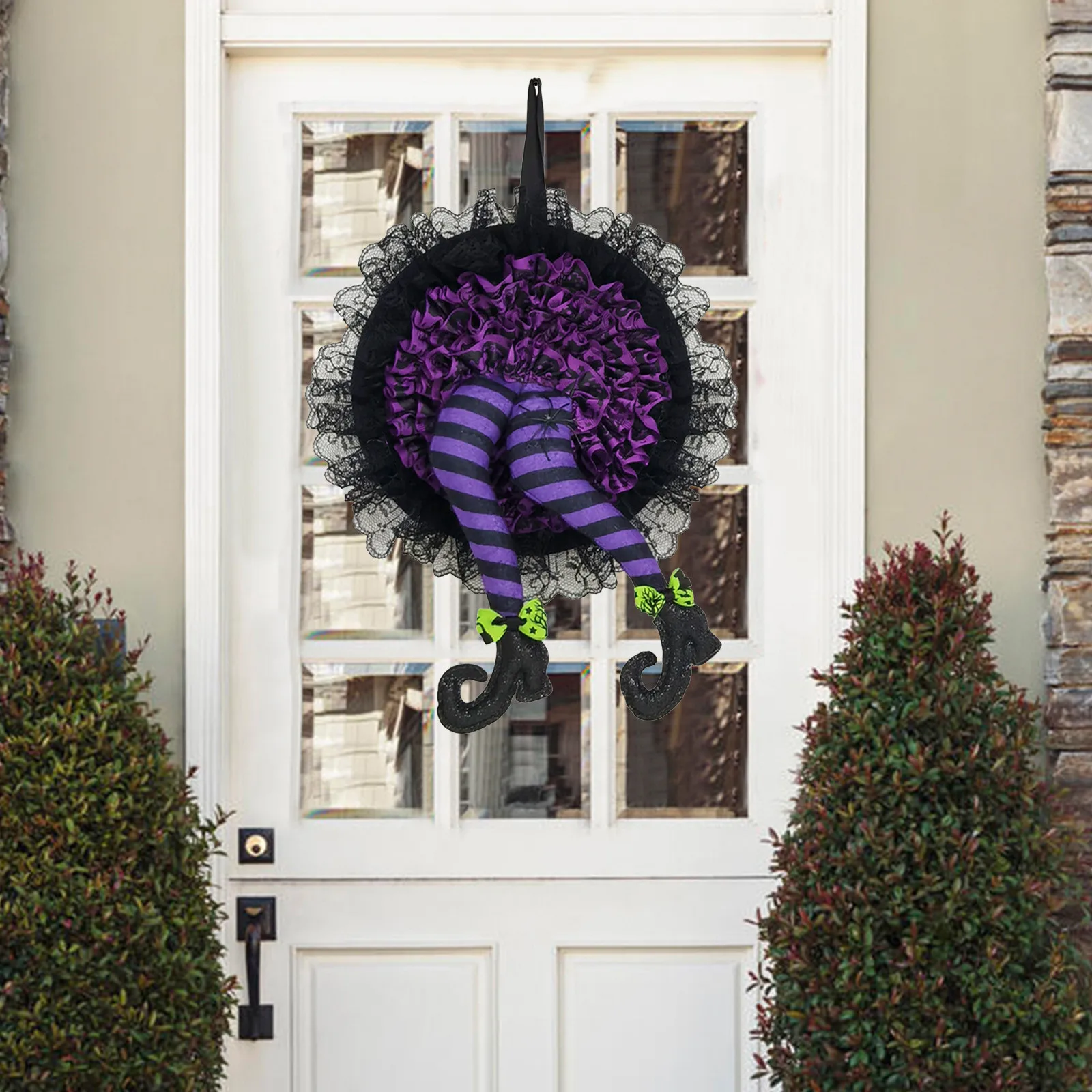 

Дверной висячий венок на Хэллоуин, праздничное украшение, шляпа ведьмы, дверной венок с тыквой, товары для домашвечерние на Хэллоуин