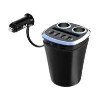 1 to 2 12v 24v car cigarette lighter socket splitter plug multifunctional cup type car charger for moible phone gps separator