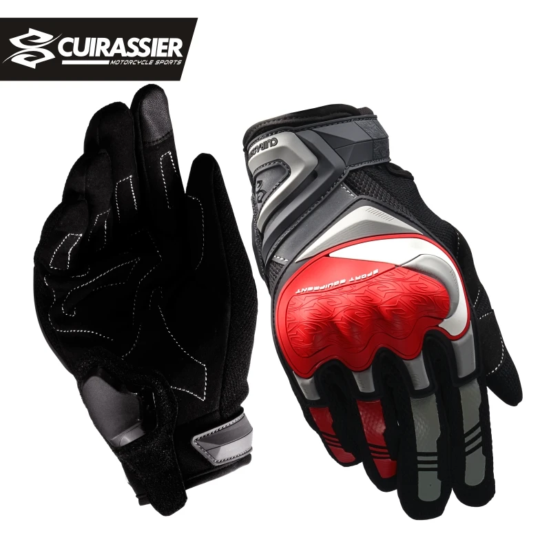 Cuirassier Touchscreen Night Reflective Motorcycle Full Finger Gloves Protective Racing Biker Riding Motorbike Moto Motocross | Автомобили