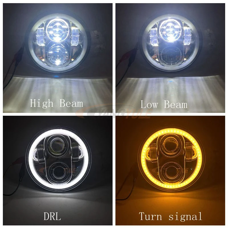 5 75 дюйма 45 Вт круглый светодиодный светильник Белый DRL желтый указатель поворота