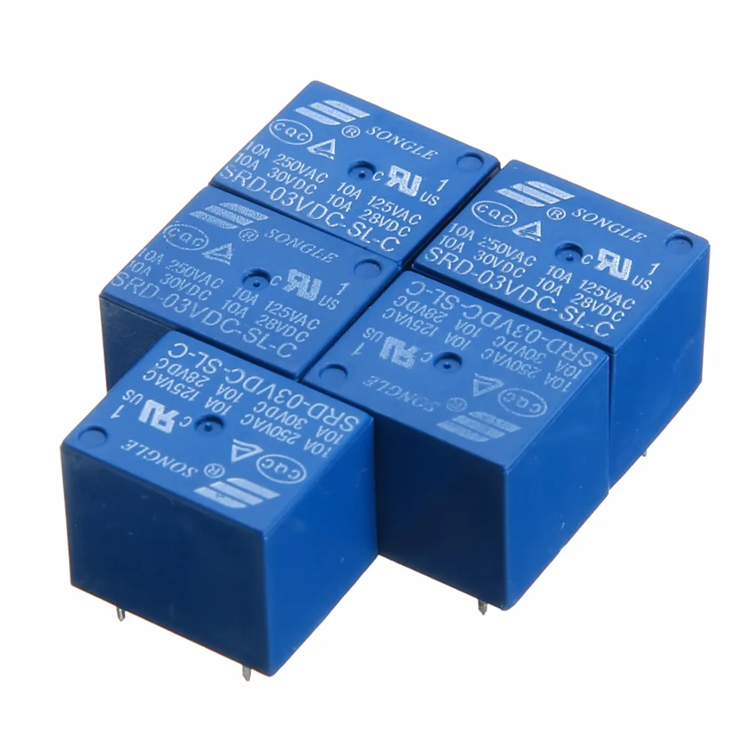 2/5/10 шт Mayitr мини-реле 3V DC 10A высокий ток SRD-3VDC-SL-C PCB Тип Мощность реле 18*15*15 мм