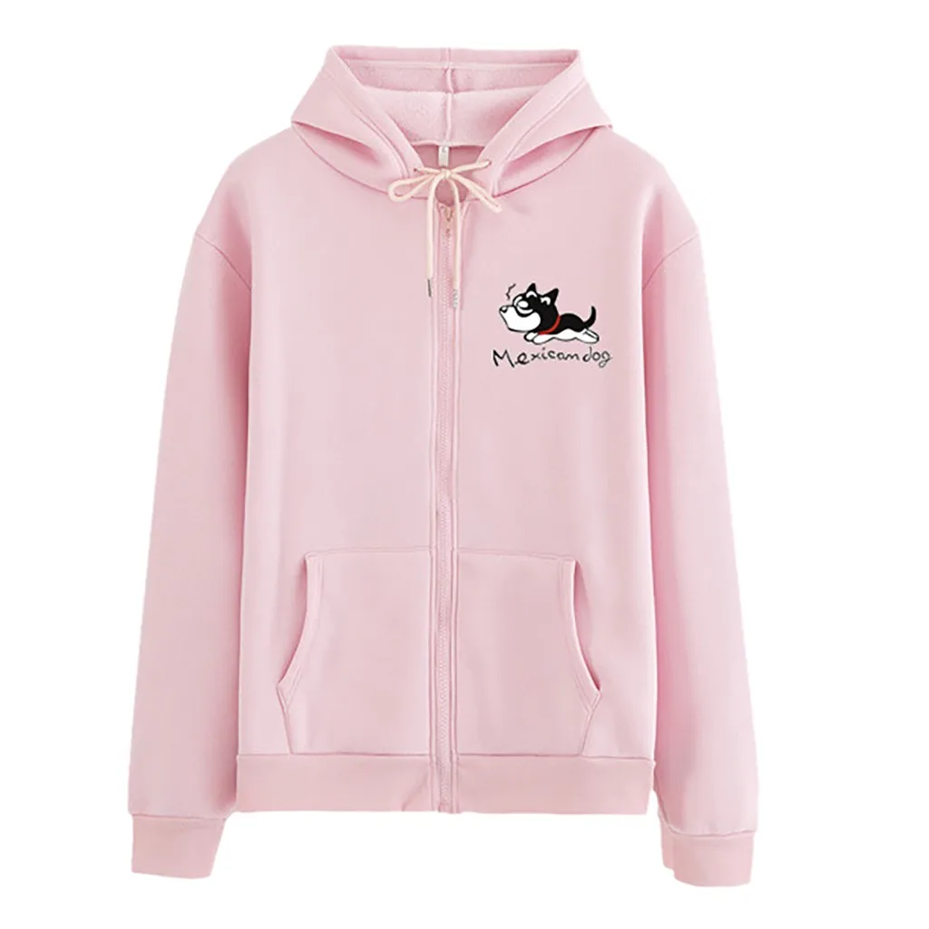 Свободная толстовка на молнии с круглым вырезом и принтом кота пуловер женские