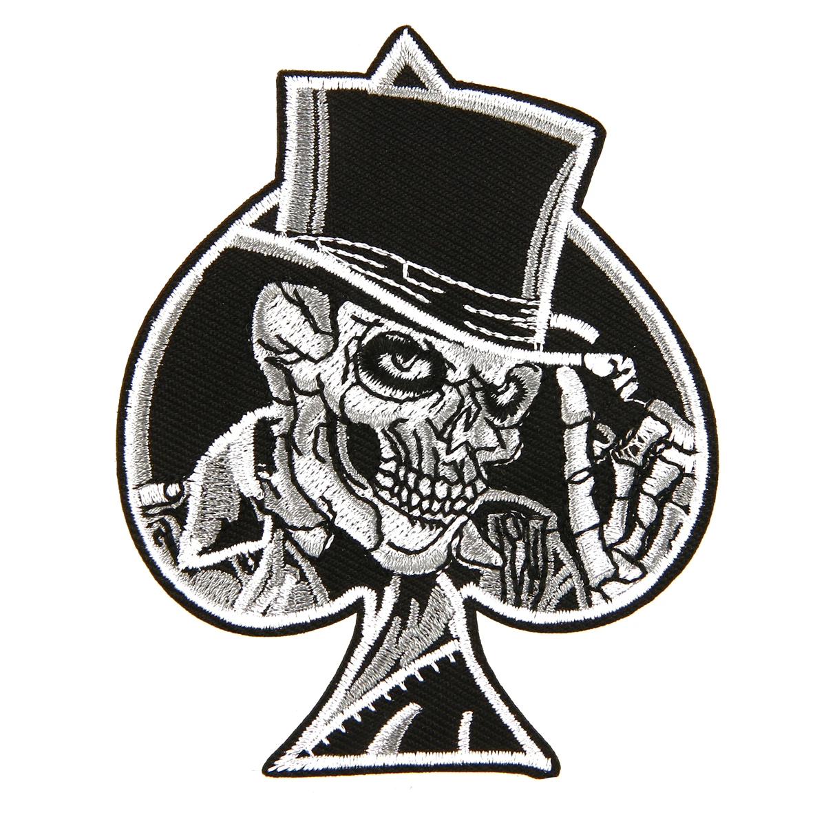 Хлопковые вышитые нашивки 80*98 мм 1 шт. нашивка в виде сердца черепа панк Ace of Spades