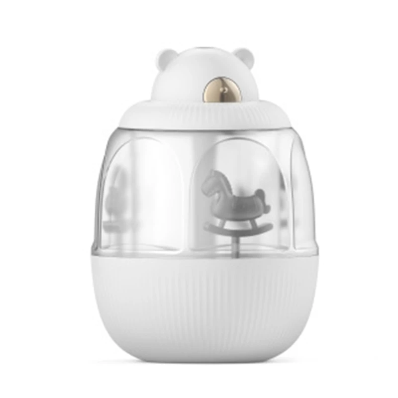 

Mini Air Humidifier Aroma Essential Oil Diffuser USB Charging Car Fogger Mist Maker with LED Lamp Carousel Music Box