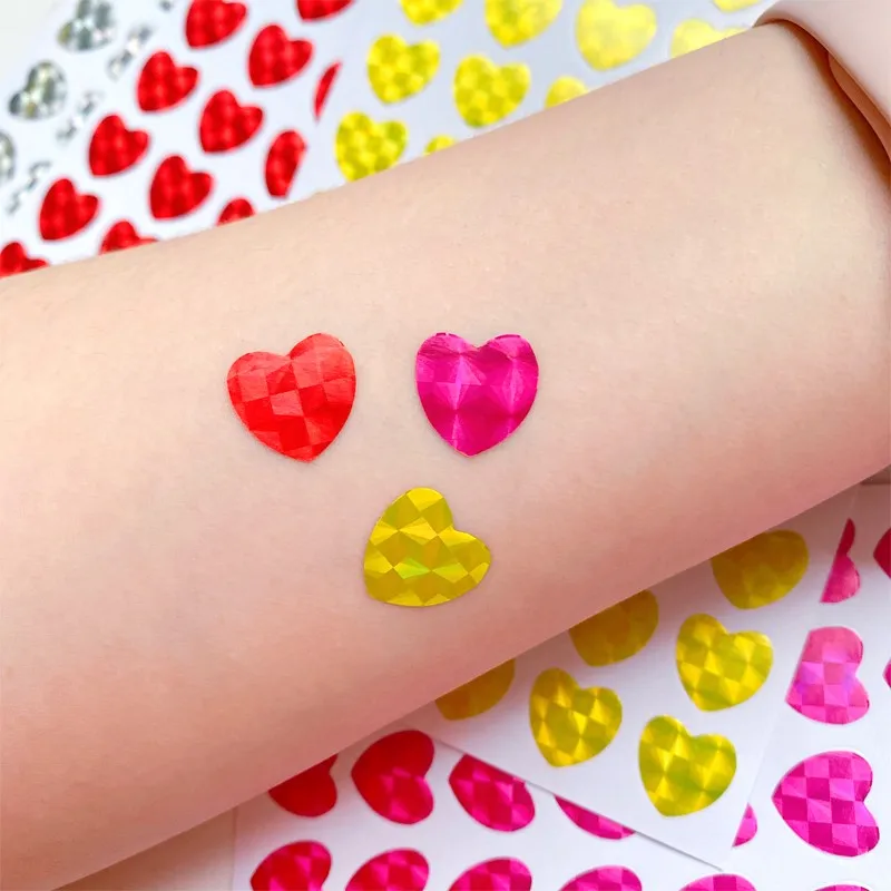 540pcs Sealing Stickers Children Student Reward Stationery Laser Love Heart Blank DIY Wedding Birthday Gift Decoration - купить по