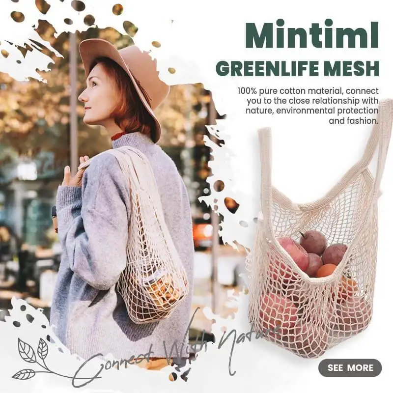 Mintiml GreenLife сетка 2 шт. многоразовая для покупок фруктов продуктов Хлопковая Сумка