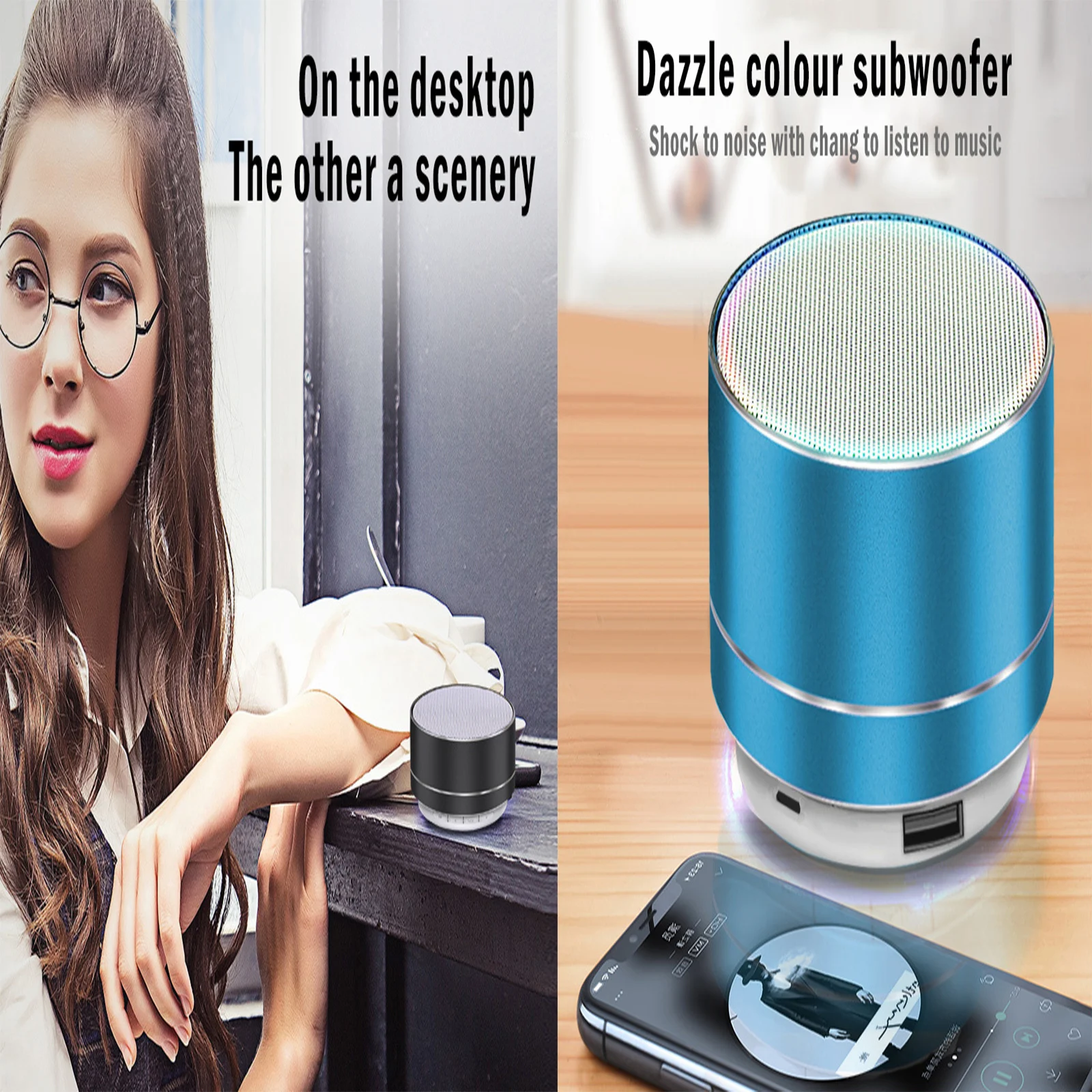 

Shini A10 Mini Wireless Bluetooth Speaker With Mic TF Card Metal Portable Subwoof Sound FM Radio AUX MP3 Music Play Loudspeaker
