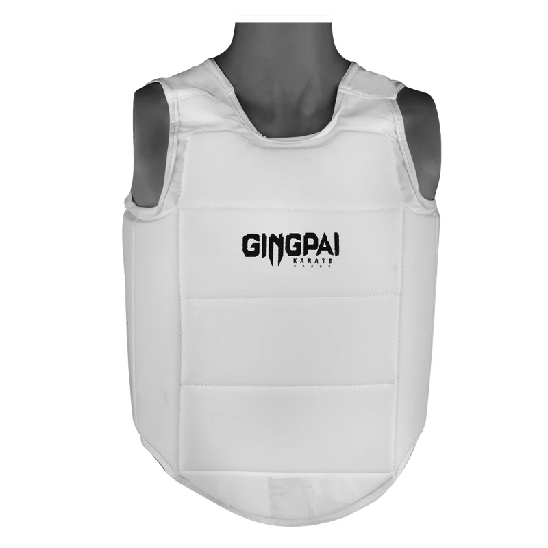 

GINGPAI Adult Child Taekwondo Karate Chest Protective Vest Gear Boxing Karate Protection Equipment Breast Body Guard White Sport