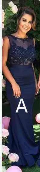 Темно синие дешевые платья подружек невесты русалка до 50 А линия шифон Кружева