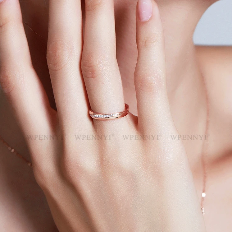 Модный простой стиль розовый золотой цвет цирконий микро проложенный Нежный