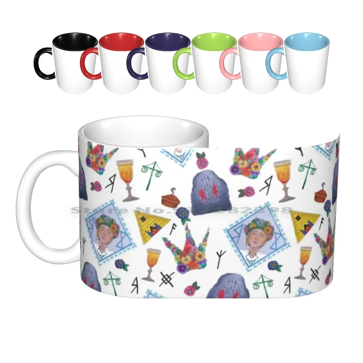 

Midsommar керамические кружки, кофейные чашки, кружка для молока и чая, Midsommar Ari Aster A24, Ужасный фильм ужасов, Мэй королева, Maypole, модель Dani