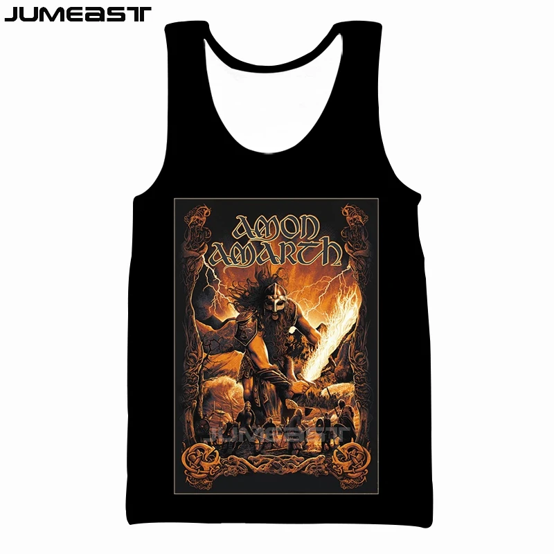 Бренд Jumeast мужской/женский жилет с 3D принтом Amon Amarth, короткий рукав, модный спортивный пуловер, летние Майки, футболки - Цвет: 05