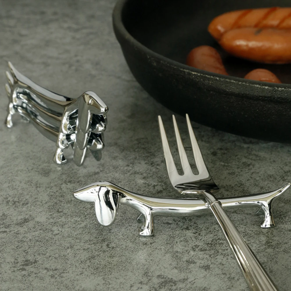 

Stainless Steel Dachshund Dog Chopstick Holder Chopsticks Rest Spoon Stand Fork Holder Kitchen Cutlery Shelf Table Decoration