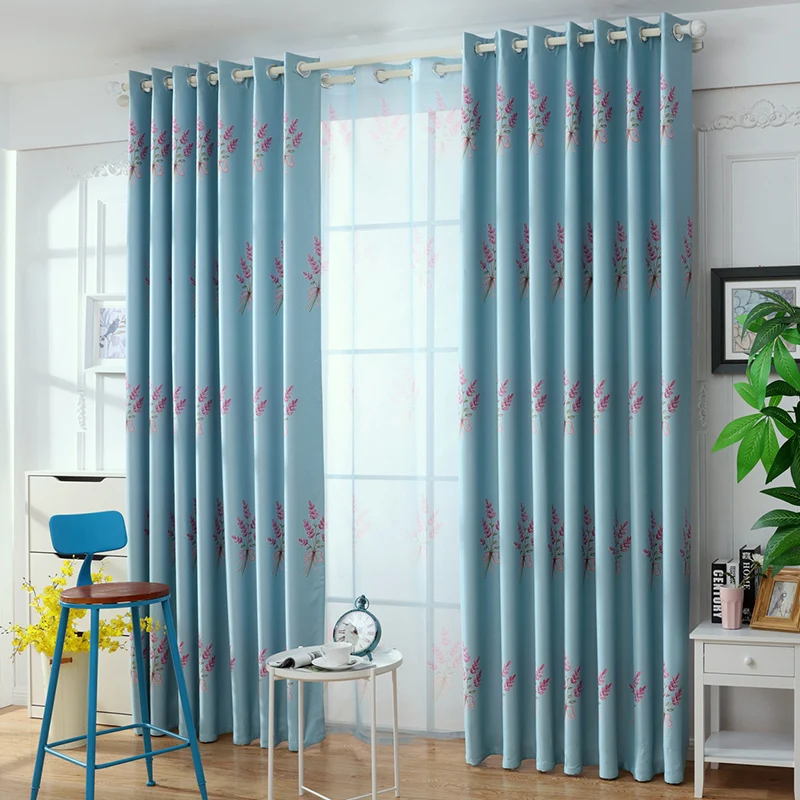 Современные детские шторы для гостиной спальни фиолетовый Лавандовый узор вуаль