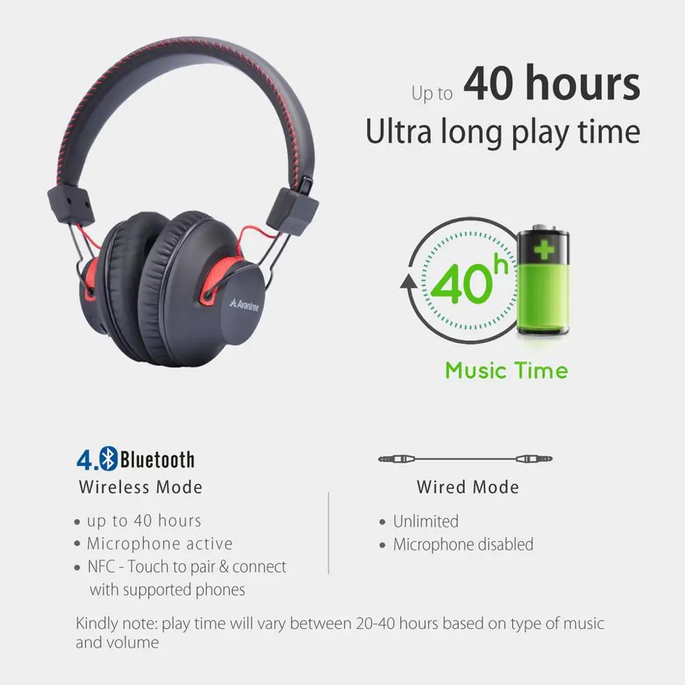 Bluetooth-наушники с микрофоном для ПК aptX Hi-Fi 40 часов | Электроника