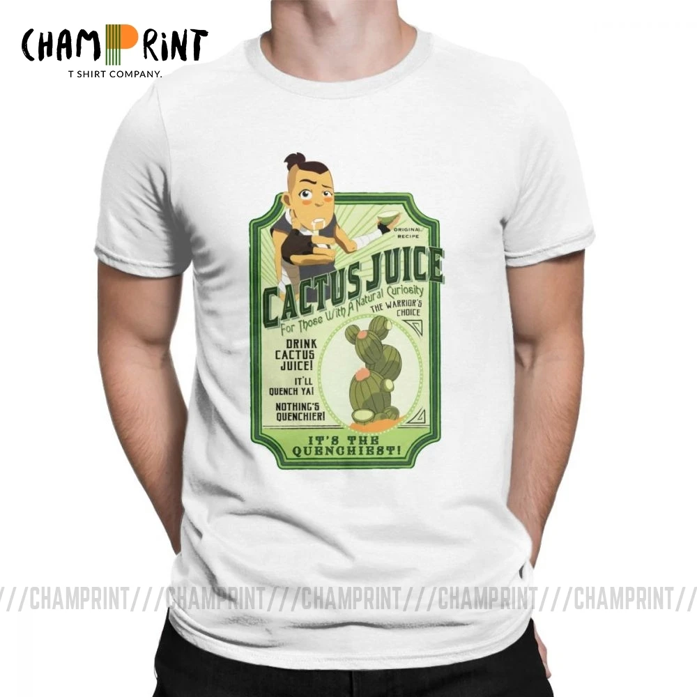 Хипстерские мужские футболки с изображением сока кактуса круглым вырезом |