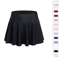 womens quick drying yoga skirt with pockets pleated skirt gym running tennis outdoor sports hakama
