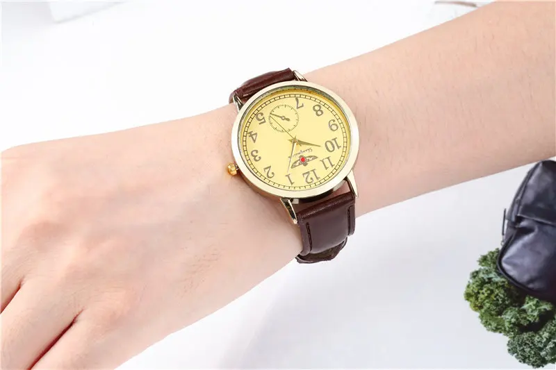 Женские повседневные кварцевые наручные часы с кожаным ремешком для мужчин