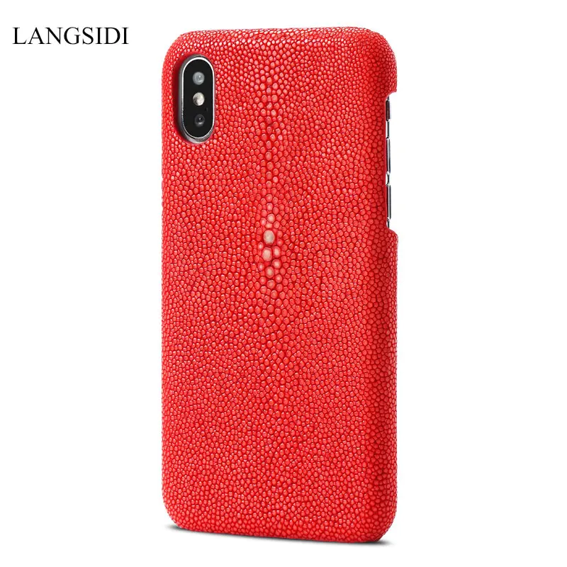 Роскошный чехол из натуральной кожи ската для iphone X XR XS Max Оригинальный телефона 7 8