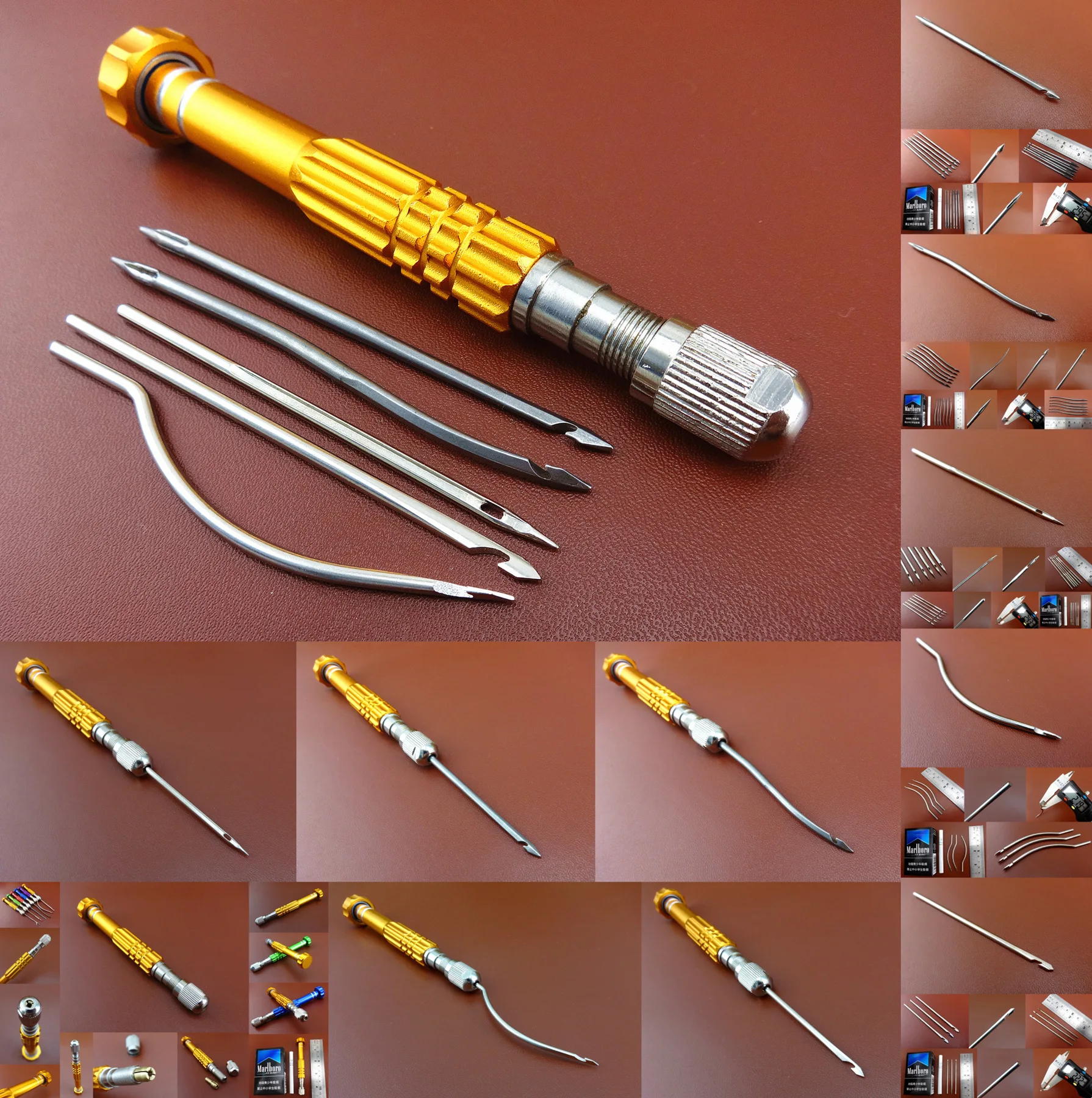 1 компл. Кожевенное ремесло шитье шило замок царапины крючок с защелкой игла