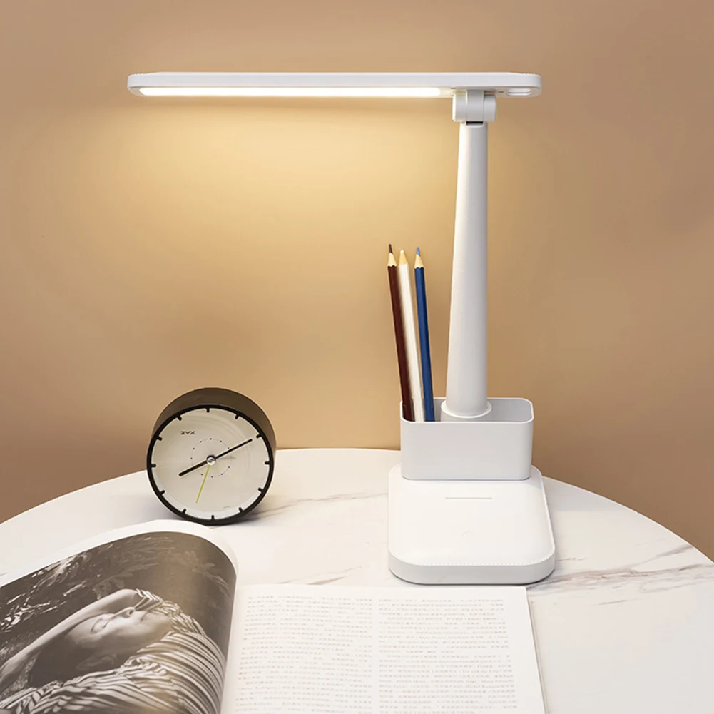 

Folding USB LED Desk Lamp Pen Storage Holder Eye Protection Reading Light for Students Night Light Living Room Decor