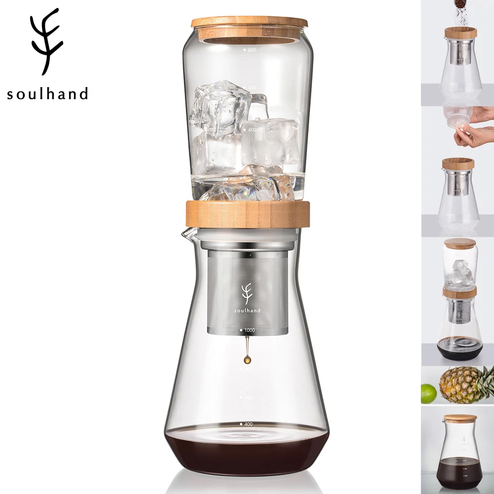 

800ml Ice Drip Coffee Pot Coffee Maker Filter Glass Percolators Espresso Kitchen Barista Dripper Pot Ice Cold Brew Pots Brewer