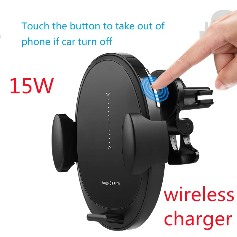 

15W QI wireless charger car phone holder for iPhone 12 11 11Pro 8 8Plus X XS Samsung S10 S20 Huawei P30 fast wireless charging