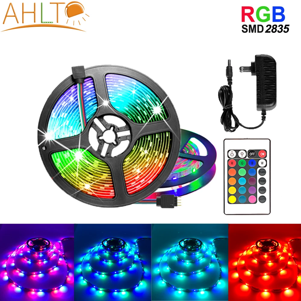 

5m 10m RGB 2835 DC12V Neon LED Strip Flexible Waterproof With Patch Car Home Decoration Controller Lighting Christmas luces Led
