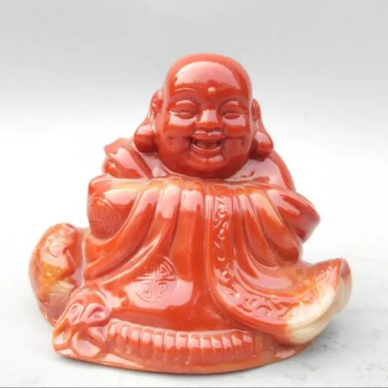 

Chinese Shoushan stone maitreya happy buddha statue