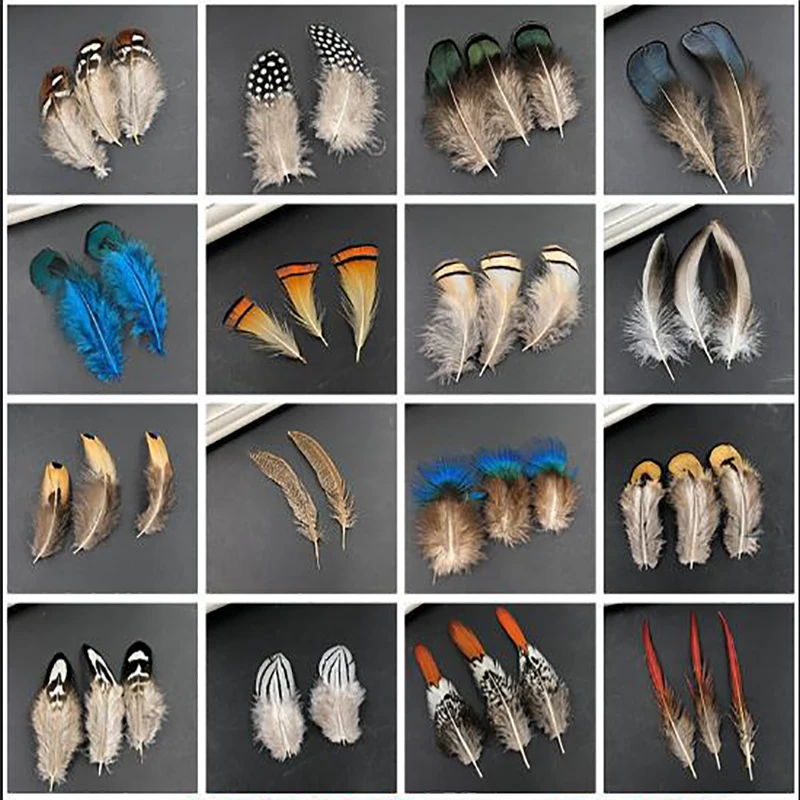 

Mixing Natural Pheasant Feathers Peacock&Eagle Feather for Crafts DIY Jewelry Plumes juju Hat Decoration Fly Tying Materials