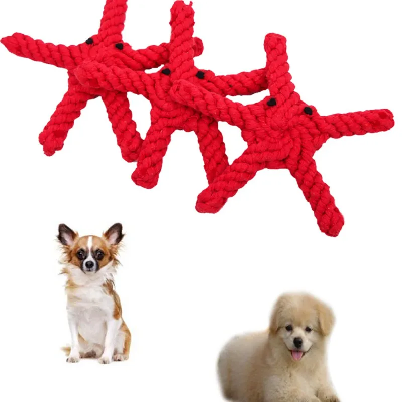 

Pet Dog Chew Toy Cotton Rope Knot Starfish Dog Accessories Funny Cat Toy Bite Resistant Teeth Cleaning Pet Supplies Puppy Toys